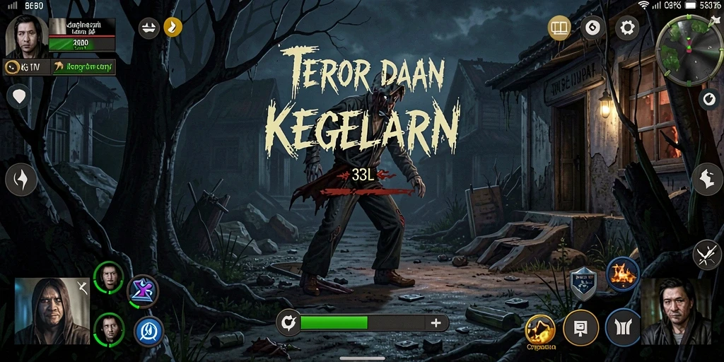 Tampilan gameplay menakutkan dari 33L saat menjelajah lokasi angker.