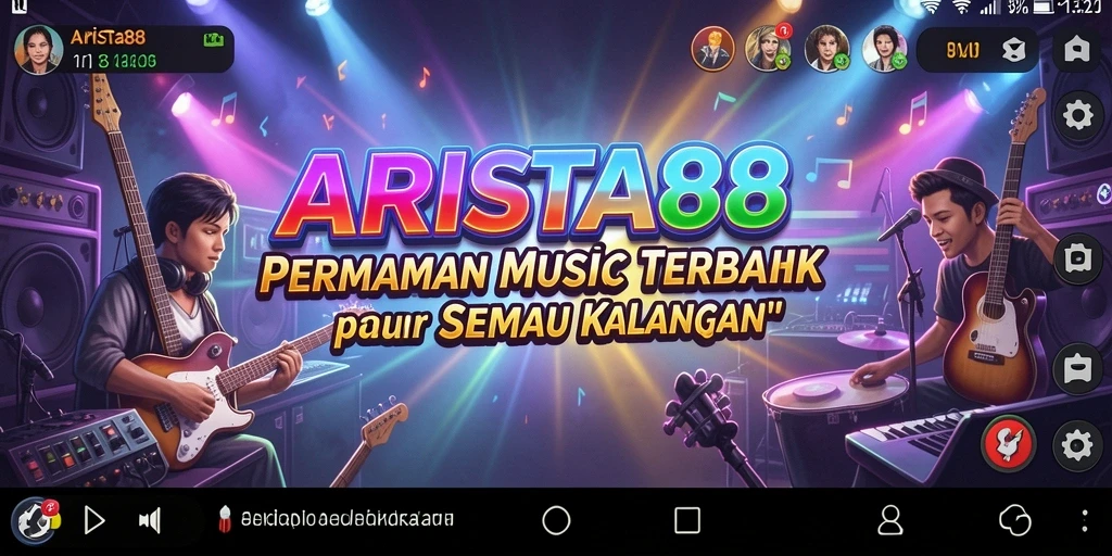 Tangkapan layar ARISTA88 menunjukkan gameplay seru dengan berbagai pilihan musik.