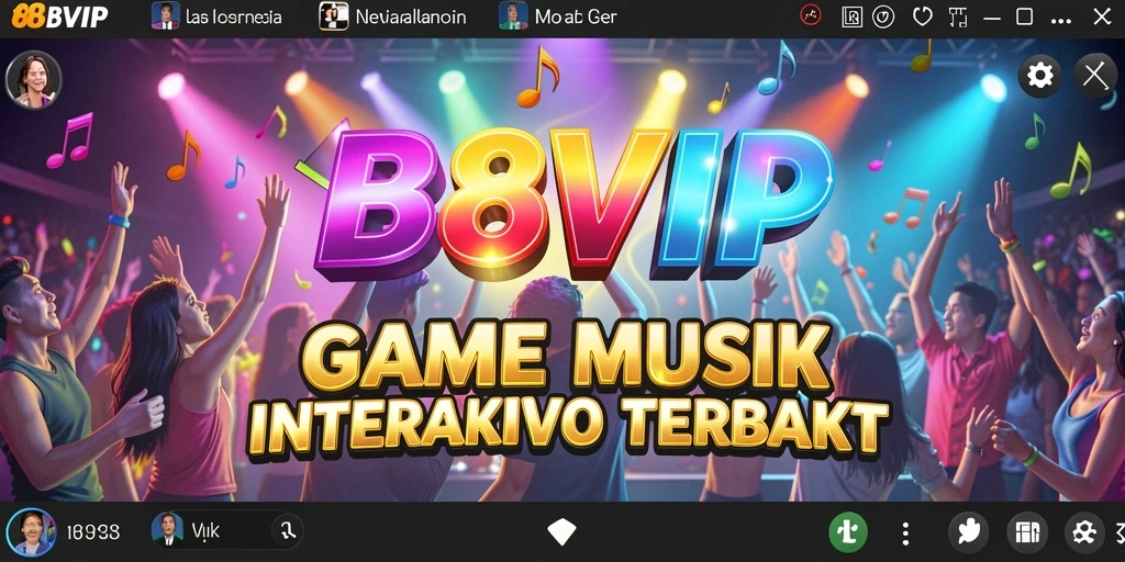 Tampilan gameplay B8VIP yang menampilkan tantangan musik interaktif.