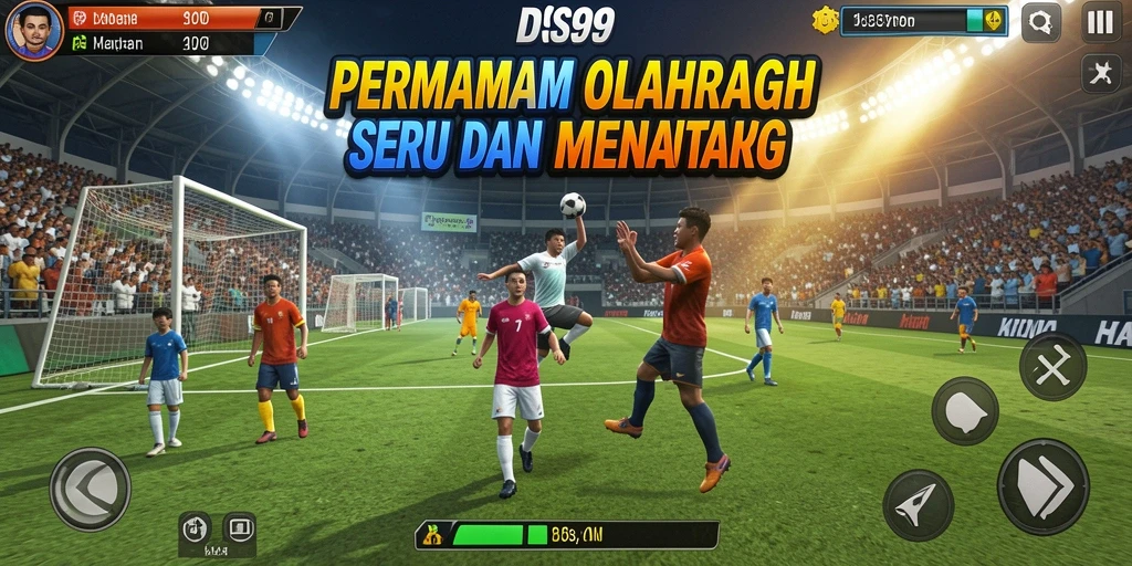 Screenshot DS99 menampilkan serunya gameplay olahraga yang kompetitif.