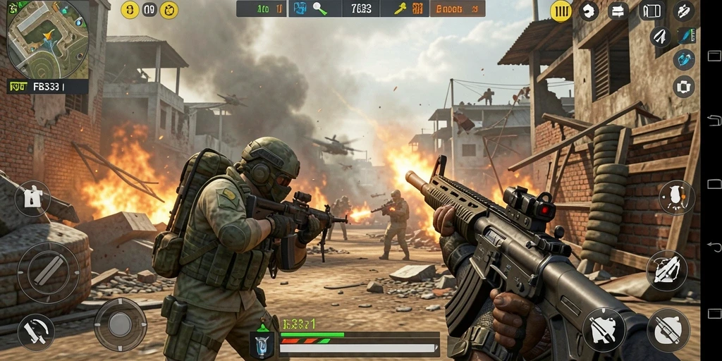 Gameplay FB333 dengan aksi menembak yang mendebarkan dan grafik menakjubkan.