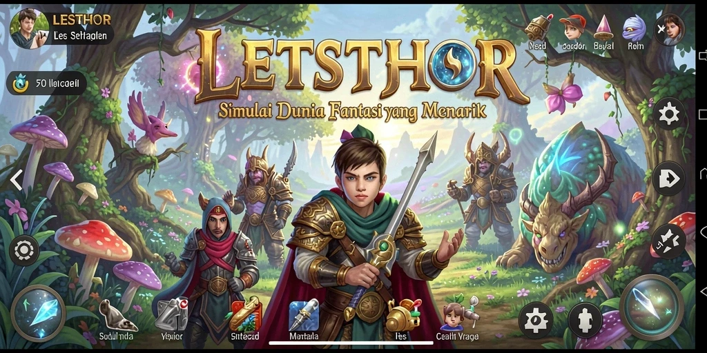 Screenshot LETSTHOR yang menunjukkan pengalaman gameplay simulasi yang mendalam.