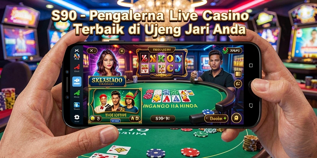 Screenshot S80 menampilkan dealer langsung yang berinteraksi dengan pemain di meja kasino.