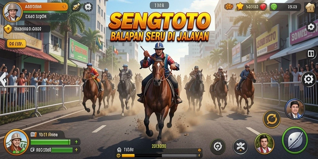 Tampilan menarik dari gameplay balapan SENGTOTO yang seru.