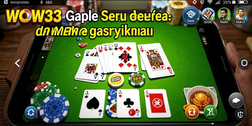 Tampilan gameplay WOW33 dengan kartu dan papan Gaple yang menarik.